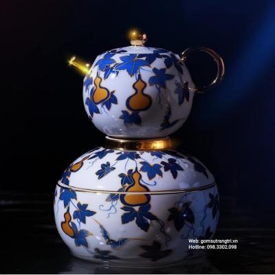 BỘ ẤM CHÉN HỒ LÔ VIỀN VÀNG - QUÀ TẶNG CAO CẤP